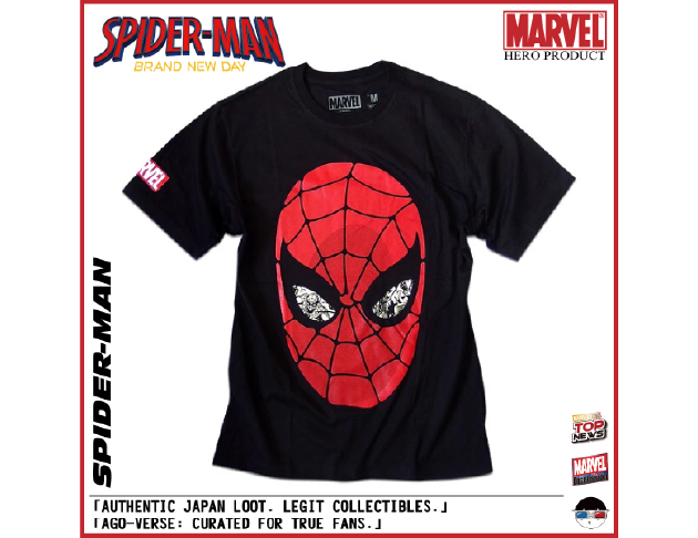 【阿哥次元】日本正版 MARVEL 漫威 蜘蛛人 Spider-Man 大頭印花 黑色 短T 1